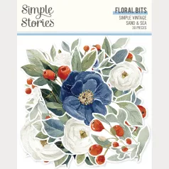   Simple Stories Kivágatok Simple Vintage Sand & Sea Floral Bits & Pieces (1 csomag)