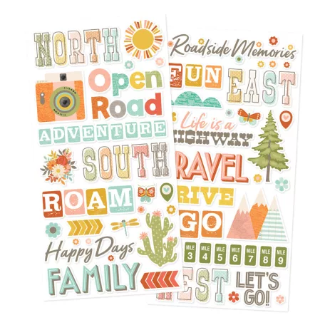 Simple Stories Matrica Open Road Foam Stickers (2 ív)