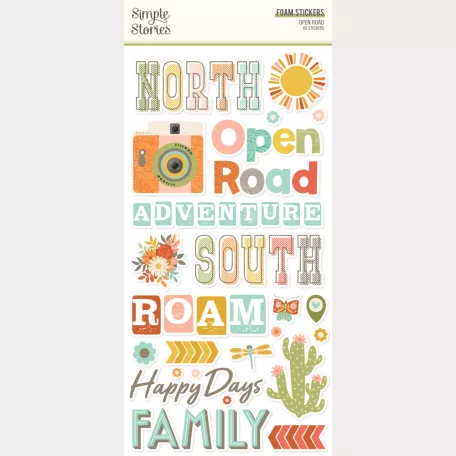 Simple Stories Matrica Open Road Foam Stickers (2 ív)