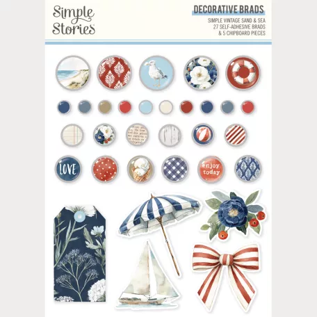 Simple Stories Díszítőelem Simple Vintage Sand & Sea Decorative Brads (1 csomag)