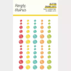   Simple Stories Díszítőelem Sweet Summertime Glitter Enamel Dots (1 ív)