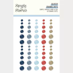   Simple Stories Díszítőelem Simple Vintage Sand & Sea Glossy Enamel Dots (1 ív)