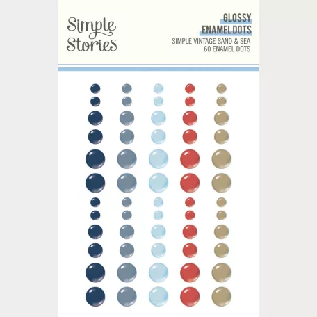Simple Stories Díszítőelem Simple Vintage Sand & Sea Glossy Enamel Dots (1 ív)