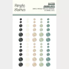   Simple Stories Díszítőelem Simple Vintage Timeless Harmony Glitter Enamel Dots (1 ív)