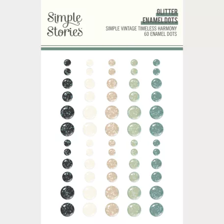 Simple Stories Díszítőelem Simple Vintage Timeless Harmony Glitter Enamel Dots (1 ív)