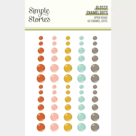 Simple Stories Díszítőelem Open Road Glossy Enamel Dots (1 ív)