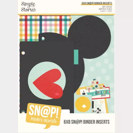Simple Stories Album elválasztó lapok Say Cheese Happiest Place 6x8 Inch SN@P! Binder Inserts (1 csomag)