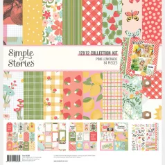  Simple Stories Scrapbook papírkészlet 12" (30 cm) Pink Lemonade Collection Kit (1 csomag)