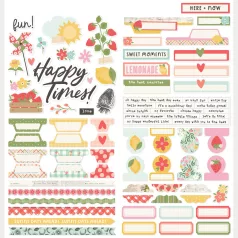   Simple Stories Matrica 12" (30 cm) Pink Lemonade Cardstock Stickers Basics (1 ív)