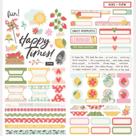 Simple Stories Matrica 12" (30 cm) Pink Lemonade Cardstock Stickers Basics (1 ív)