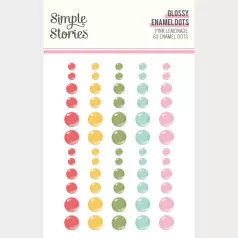   Simple Stories Díszítőelem Pink Lemonade Glossy Enamel Dots (1 ív)