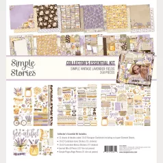   Simple Stories Scrapbook papírkészlet 12" (30 cm) Simple Vintage Lavender Fields Collector's Essentials Kit (1 csomag)