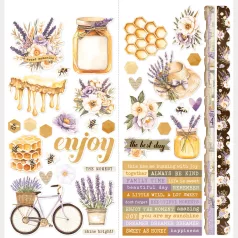   Simple Stories Matrica 12" (30 cm) Simple Vintage Lavender Fields Cardstock Stickers Icons (1 ív)