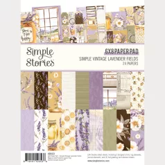   Simple Stories Papírkészlet 6"x8" Simple Vintage Lavender Fields 6x8 Inch Paper Pad (24 lap)