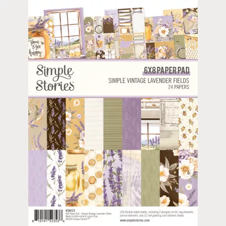 Simple Stories Papírkészlet 6"x8" Simple Vintage Lavender Fields 6x8 Inch Paper Pad (24 lap)