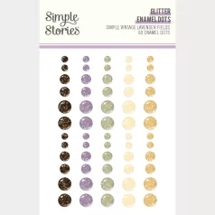   Simple Stories Díszítőelem Simple Vintage Lavender Fields Glitter Enamel Dots (1 ív)
