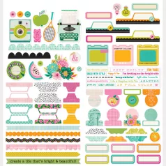   Simple Stories Matrica 12" (30 cm) Color Me Happy Cardstock Stickers Basics (1 ív)