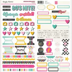   Simple Stories Matrica 12" (30 cm) Totally 80's Cardstock Stickers Basics (1 ív)