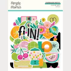   Simple Stories Chipboard matrica Color Me Happy 12x12 Inch Chipboard (1 ív)