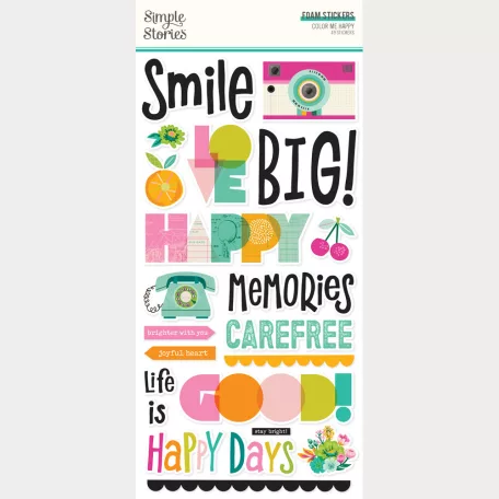 Simple Stories Matrica Color Me Happy Foam Stickers (2 ív)