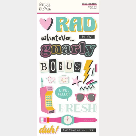 Simple Stories Matrica Totally 80's Foam Stickers (2 ív)
