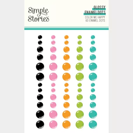Simple Stories Díszítőelem Color Me Happy Glossy Enamel Dots (1 ív)