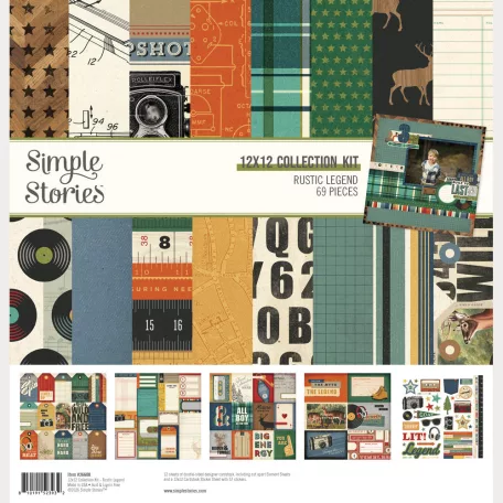 Simple Stories Scrapbook papírkészlet 12" (30 cm) Rustic Legend Collection Kit (1 csomag)