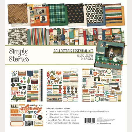 Simple Stories Scrapbook papírkészlet 12" (30 cm) Rustic Legend Collector's Essential Kit (1 csomag)