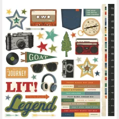   Simple Stories Matrica 12" (30 cm) Rustic Legend Cardstock Stickers Icons (1 ív)
