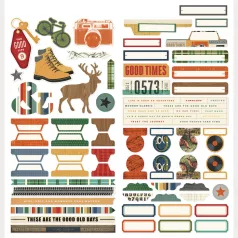   Simple Stories Matrica 12" (30 cm) Rustic Legend Cardstock Stickers Basics (1 ív)