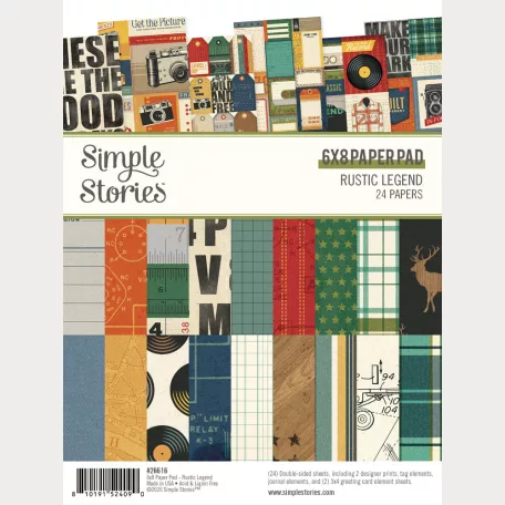 Simple Stories Papírkészlet 6"x8" Rustic Legend 6x8 Inch Paper Pad (24 lap)