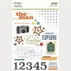   Simple Stories Kaparós matrica Rustic Legend Rub Ons (1 ív)
