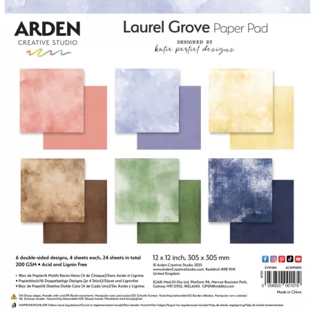 Arden Creative Studio Papírkészlet 12" (30 cm) Laurel Grove Solids  Paper Pad (1 csomag)