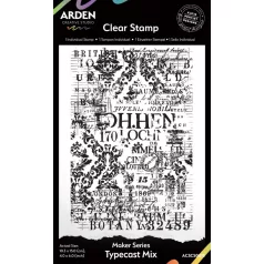   Arden Creative Studio Szilikonbélyegző 4"x6" (10x15cm) Laurel Grove Maker Series Background Stamp Typecast Mix (1 csomag)