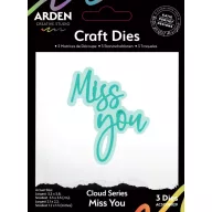   Arden Creative Studio Vágósablon Sentiment Cloud Series Craft Set Die Miss You (1 csomag)