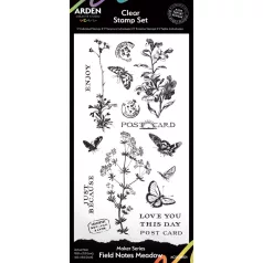  Arden Creative Studio Szilikonbélyegző 4"x8" (10x20cm) Maker Series  Clear Stamp Set Field Notes Meadow (1 csomag)