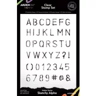   Arden Creative Studio Szilikonbélyegző 6"x8" (15x20cm) Maker Series  Clear Stamp Set Sketchy Alpha (1 csomag)