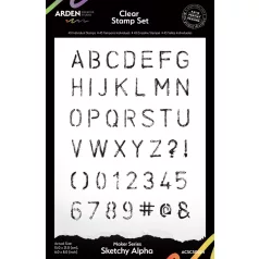   Arden Creative Studio Szilikonbélyegző 6"x8" (15x20cm) Maker Series  Clear Stamp Set Sketchy Alpha (1 csomag)
