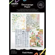   Arden Creative Studio Decoupage papír 6"x8" (15x20cm) Field Notes  Decoupage Paper (1 csomag)