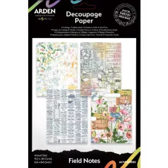   Arden Creative Studio Decoupage papír 6"x8" (15x20cm) Field Notes  Decoupage Paper (1 csomag)