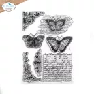 ECD Szilikonbélyegző - Evening Rose Stamp Butterflies and Swirls (1 csomag)