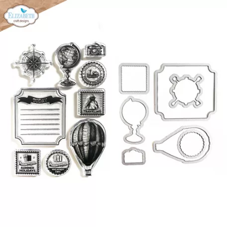 ECD Szilikonbélyegző + Vágósablon - Remember Moments Stamp & Die Around the World (1 csomag)