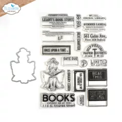   ECD Szilikonbélyegző + Vágósablon - La Dolce Vita Stamp & Dies The Bookstore (1 csomag)