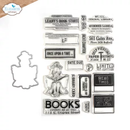 ECD Szilikonbélyegző + Vágósablon - La Dolce Vita Stamp & Dies The Bookstore (1 csomag)