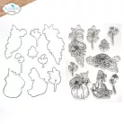 ECD Szilikonbélyegző + Vágósablon - Autumn Harvest Stamp and Die Autumn Harvest Florals (1 csomag)