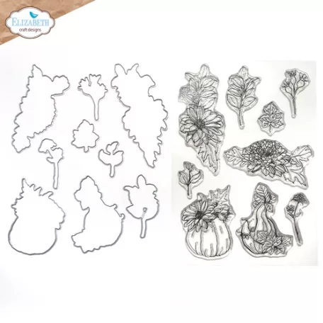 ECD Szilikonbélyegző + Vágósablon - Autumn Harvest Stamp and Die Autumn Harvest Florals (1 csomag)