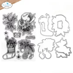   ECD Szilikonbélyegző + Vágósablon - Golden Season Stamp & Die Set Deck the Halls (1 csomag)