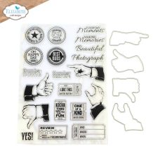   ECD Szilikonbélyegző + Vágósablon - Delightful Discovery Stamp and Die Set Thumbs Up (1 csomag)