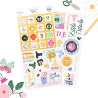   Pinkfresh Studio Matrica Fresh Start Chipboard Stickers by Kaitlin Sheaffer
