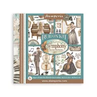   Stamperia Symphony Kaparós matrica készlet  Assortment Rub-On (6 ív)
